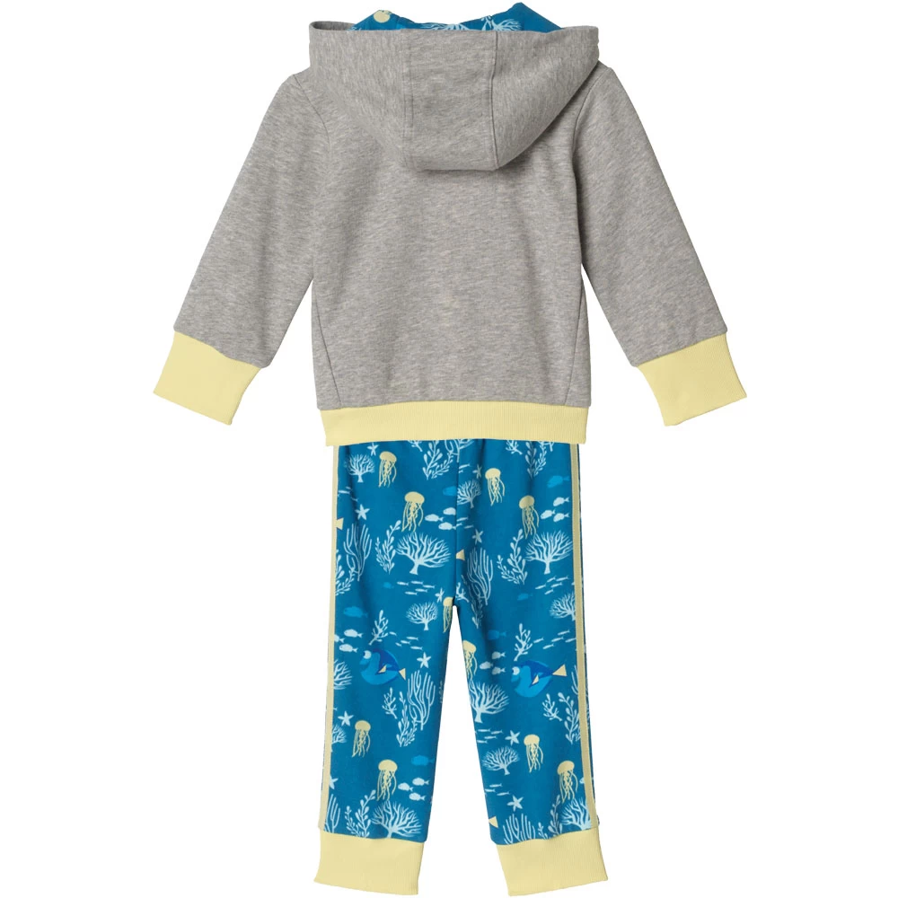 Adidas Performance Jogger Jogginganzug Medium Grey Heather/Craft Blue Kinder – Bild 3