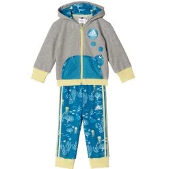 Adidas Performance Jogger Jogginganzug Medium Grey Heather/Craft Blue Kinder