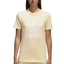 Adidas Originals Trefoil Tee Shirt Mist Sun/White Damen