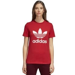 Adidas Originals Trefoil Tee Shirt Real Red Damen