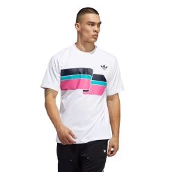 Adidas Originals Ripple T-Shirt White/Shock Pink Herren