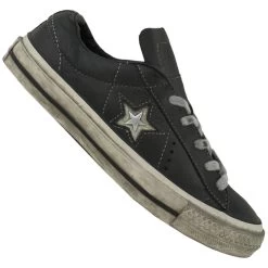 Converse CT All Star One OX Distressed Sneaker Black/White/Egret Damen, Herren