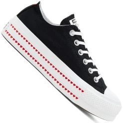 Converse CT All Star Ox Platform Sneaker Black/University Red/White Damen