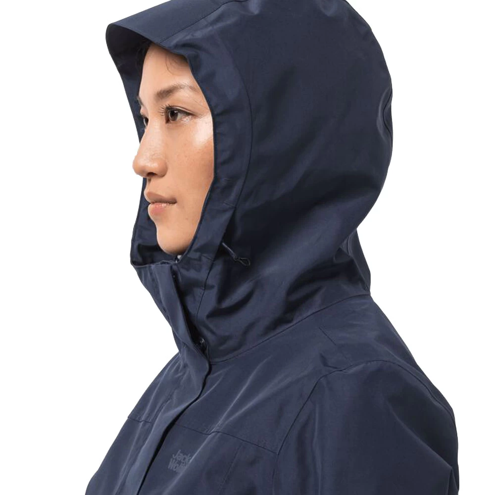 Jack Wolfskin Cape York Paradise Coat Regenmantel Midnight Blue Damen – Bild 3