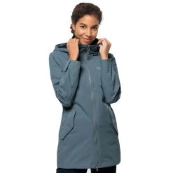 Jack Wolfskin Dakar Parka Freizeitparka Teal Grey Damen