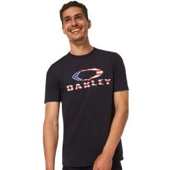 Oakley O Bark Shirt T-Shirt Black/American Flag Herren