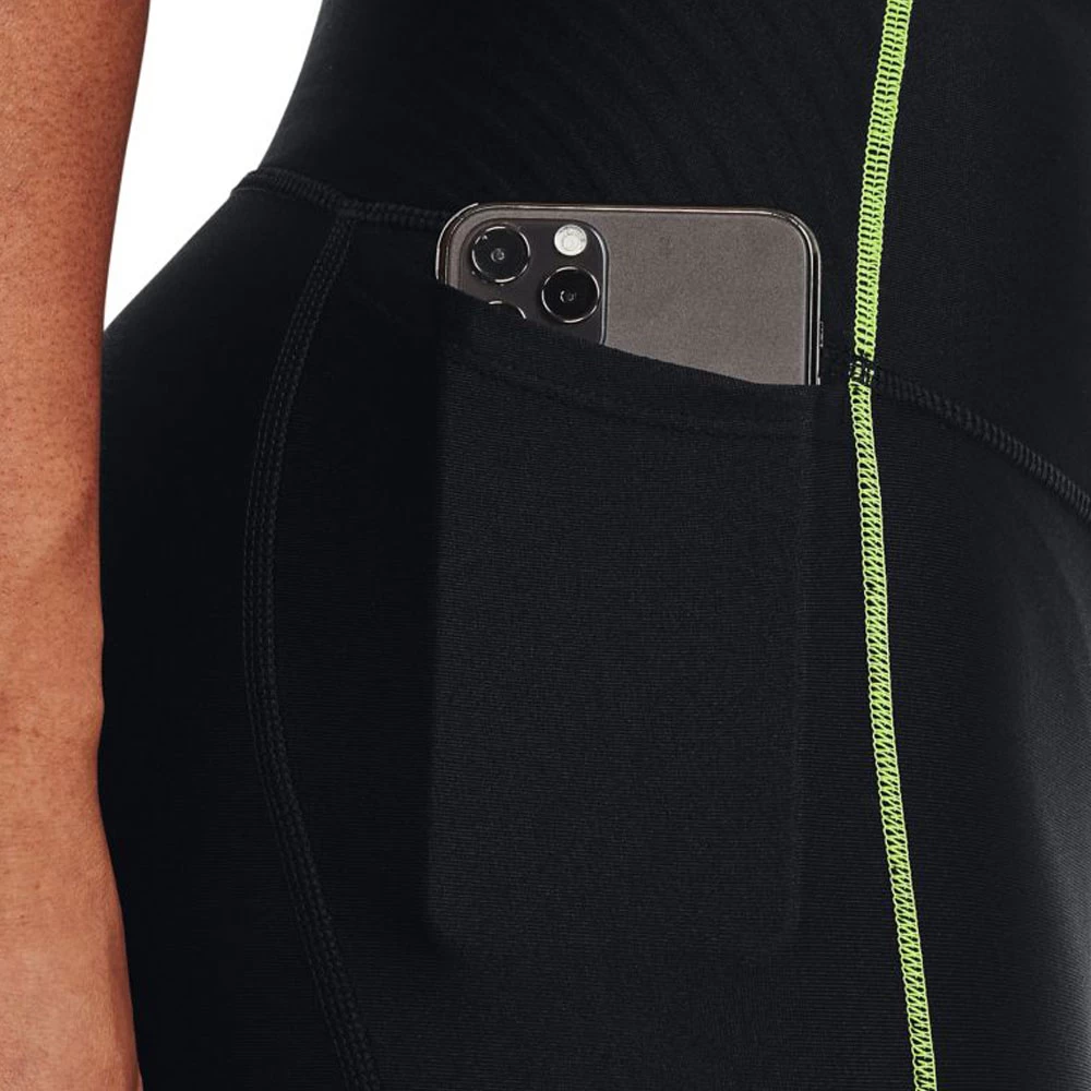 Under Armour HG 6M Leggings Black/High-Vis Yellow Damen – Bild 4