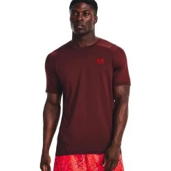 Under Armour HG Armour Fitted SS T-Shirt Chestnut Red/Radio Red Herren