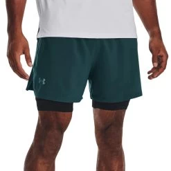 Under Armour Iso-Chill 2-in-1 Laufshort Tourmaline Teal/Black Herren