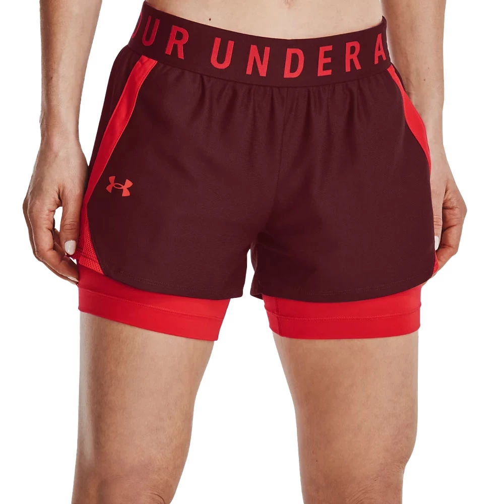 Under Armour Play Up 2-in-1 Shorts Chestnut Red/Radio Red Damen