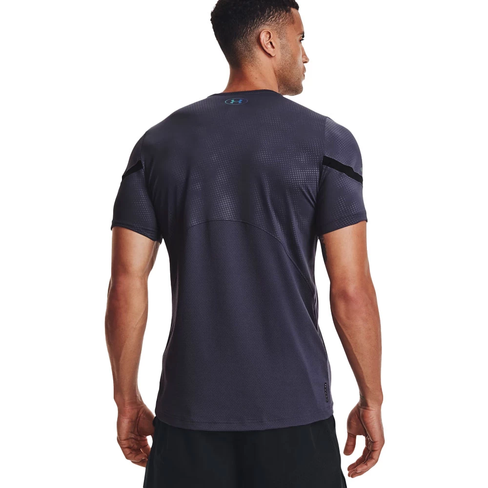 Under Armour Rush Emboss Trainingsshirt Tempered Steel Herren – Bild 2