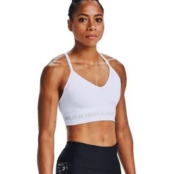 Under Armour Seamless Low Long Sport-BH White/Halo Gray Damen