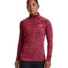 Under Armour Tech 1/2 Zip Twist Half-Zip Top Black Rose/Pink Sands Damen