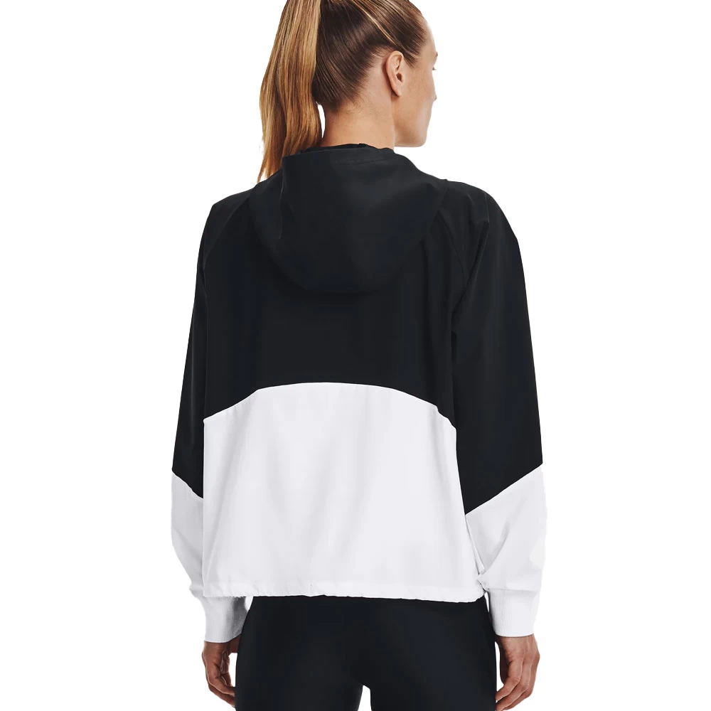 Under Armour Woven FZ Trainingsjacke Black/White Damen – Bild 2