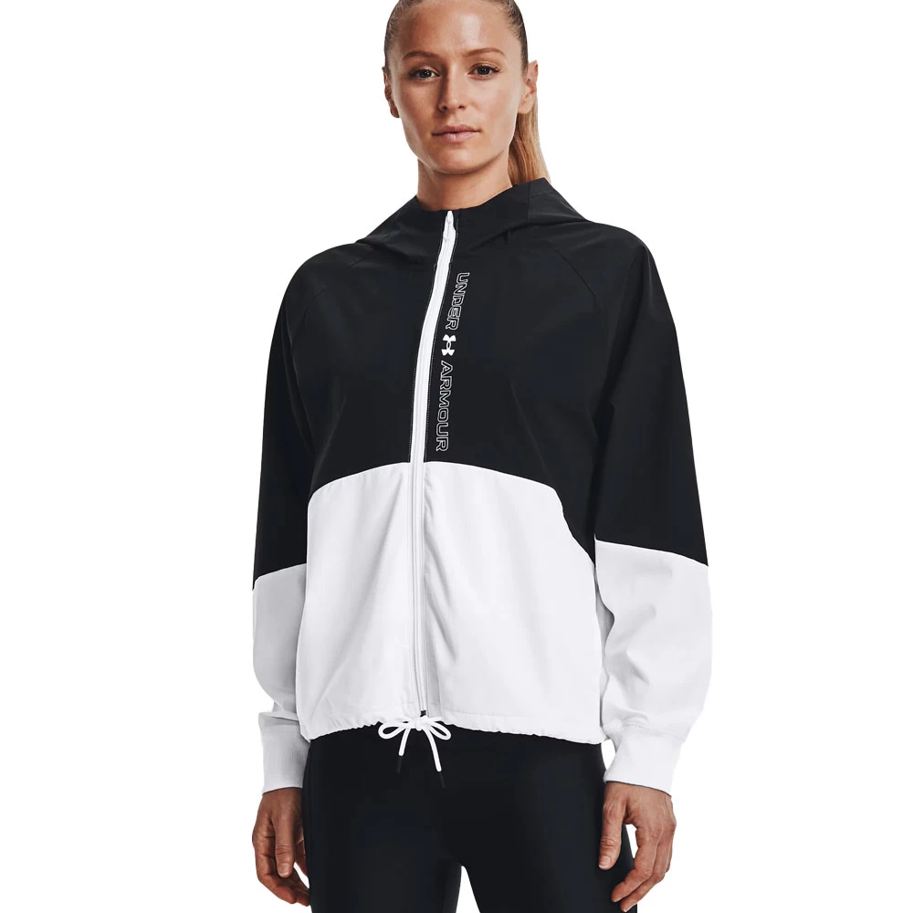 Under Armour Woven FZ Trainingsjacke Black/White Damen