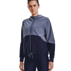 Under Armour Woven FZ Sportjacke Aurora Purple/Midnight Navy Damen