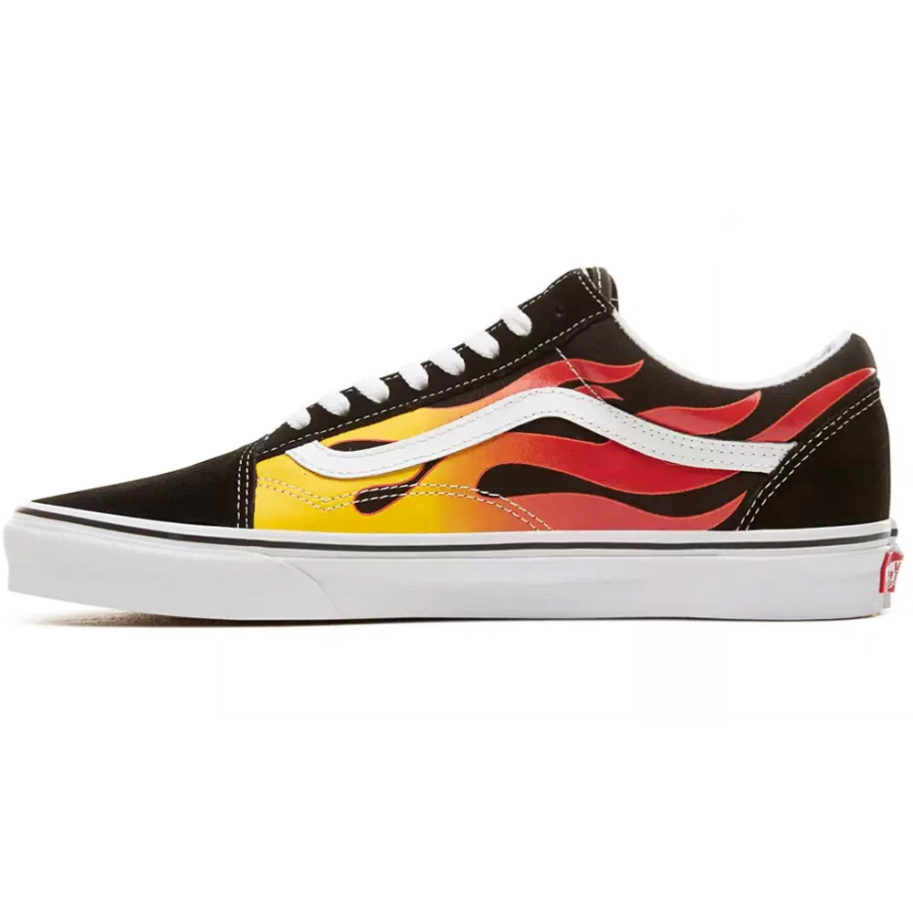 Vans Old Skool Skateschuhe Flame/Black/True White Damen, Herren – Bild 3