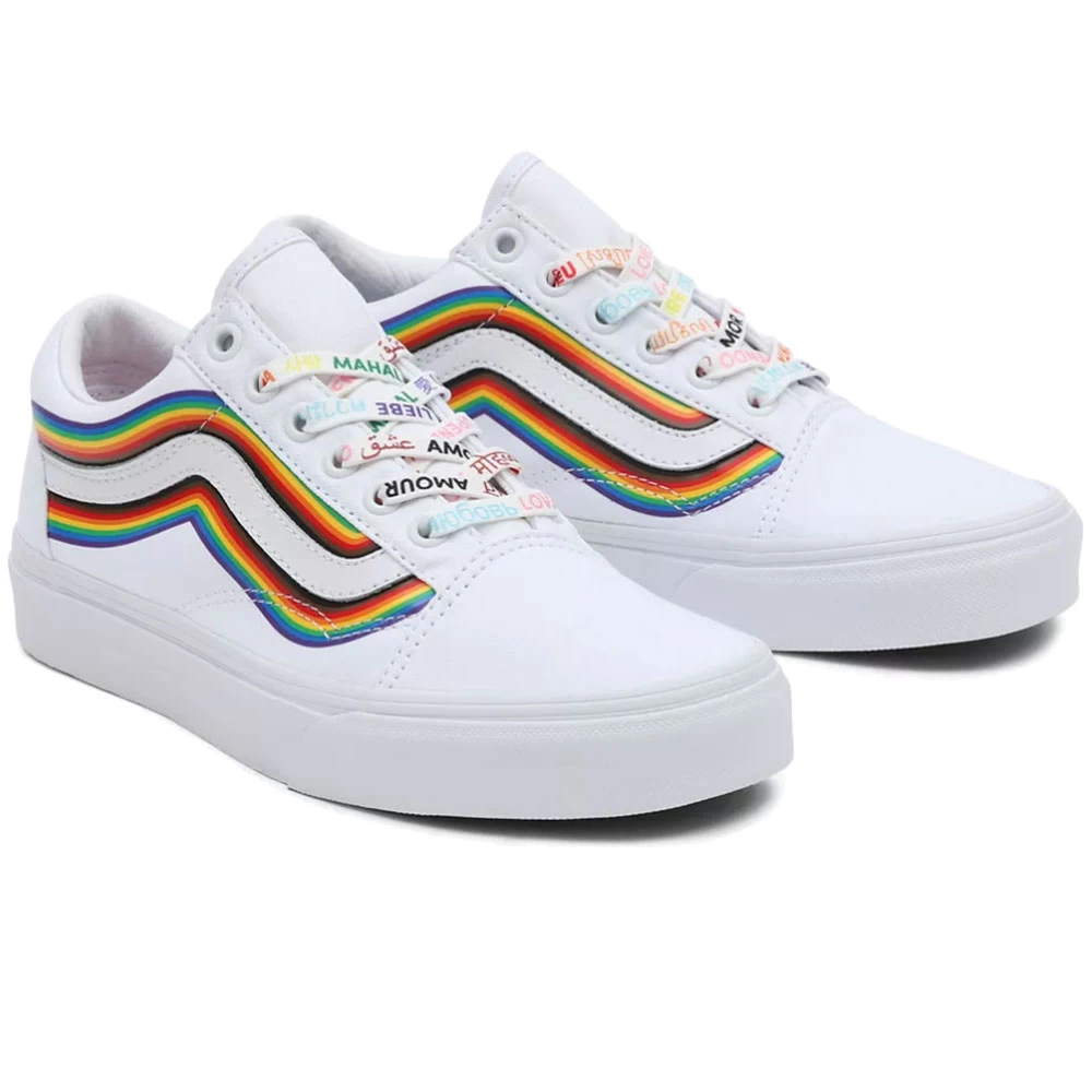 Vans Old Skool Skateschuhe (Pride) White/True White Damen, Herren – Bild 2